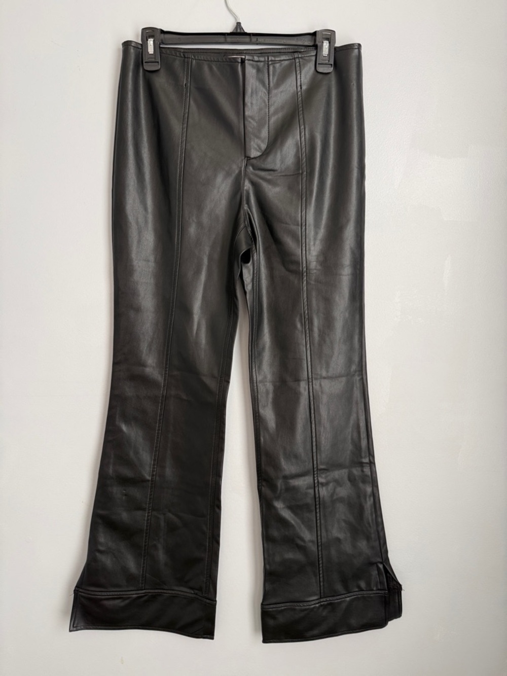 We The Free Black Faux Leather Flare Pants